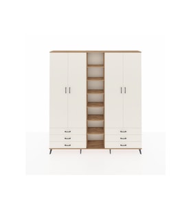 Arges Gardrop 13 Raflı 6 Çekmeceli 2 Askılı 220x30x243 Çam-Aytaşı