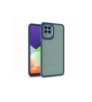 Samsung Galaxy M22 Uyumlu Kılıf Zore Flora Kapak (Mavi)