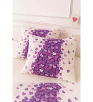 Desenli Pamuklu Kalpli Desen Yastık Kılıfı 2 Adet 50 x 70 cm