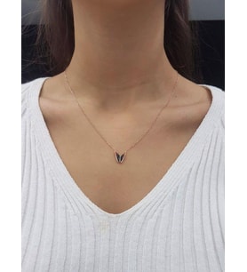 Kelebek Lazer Mineli Minimal Kolye (Karışık)