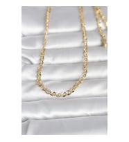 Mey İthalat® CM 14K Gold Renk Yassı Oval Zincirli Model 60 cm Kadın Kolye
