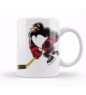 Black Pittsburgh Penguins Kupa Bardak Porselen