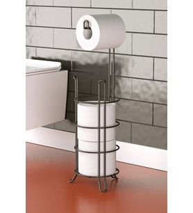 Banyo Tuvalet Kağıdı Askısı Yedekli Ayaklı Siyah MG093