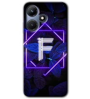 İnfinix Hot 30i Kılıf HD Desen Baskılı Kılıf - Dark Neon Yaprak F Harfi