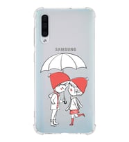 Samsung Galaxy A50 Uyumlu Köşe Korumalı Antişok Kapak Aşk Tasarımlı Şeffaf Silikon Kılıf