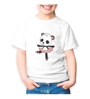 Sevimli Panda Çocuk Tişört (Beyaz)