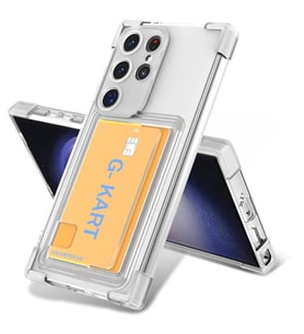 Coverzone Galaxy S24 Ultra ile uyumlu K?l?f Ultra Kal?nla?t?r?lm?? Airbag K�?eleri Tasar?ml? Kartl?k B�l�ml� ?effaf G-Kart Kapak