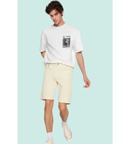 Erkek Denim Kot Şort Slim Fit Normal Bel 5 Cepli Casual Günlük Kullanım Yaz Aylarının Vazgeçilmezi (Bej)