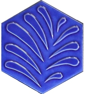 Armada Çini 15x17 Cm Yaprak Kobalt Altıgen Seramik