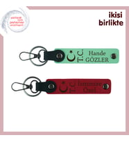 Öğretmenler Günü İçin Anlamlı Hediye Ay Yıldız TC Temalı – İsimli Anahtarlık Set, Yeşil-Kırmızı