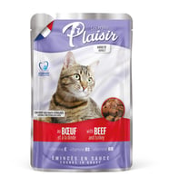 Plaisir 100Gr Pouch Beef and Dinde Sığır Hindi Etli 1Adet Kedi Maması (Mavi)