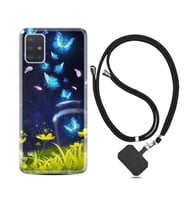Samsung a71 A72 A73 A7 A9 2018 C7 C9 Kılıf Boyun Askılı Silikon Neon Butterflys 1309
