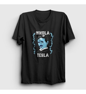 Presmono Unisex Siyah Electricity Scientist Nikola Tesla T-Shirt 332363tt