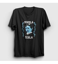 Presmono Unisex Siyah Electricity Scientist Nikola Tesla T-Shirt 332363tt