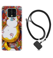 Tecno Camon 16 18P Pova Kılıf Boyun Askılı Silikon Tombul Kedi 1739
