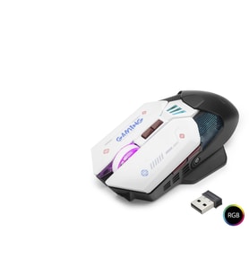 W19 Kablosuz Mouse Dual Mod 10000 Dpi 7 Tuş Makro 1000 Hz Rgb - Siyah Beyaz