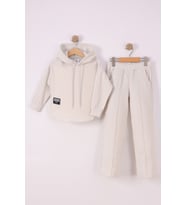 Monox Kız Çocuk Sim İpli Fitilli Polar Takım (Taş)