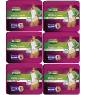 Depend Emici Külot Hasta Bezi Large - Büyük Kadın 60 Adet (6PK*10)