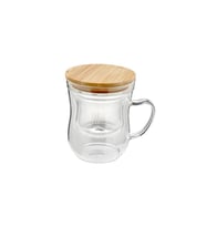 Brew - Süzgeçli Cam Çay Bardağı 400ml (Şeffaf)