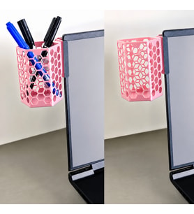 Northcity 3D Baskı Monitor Kalemlik - Petek Desenli Laptop Kenar Altıgen Kalemlik-Pembe
