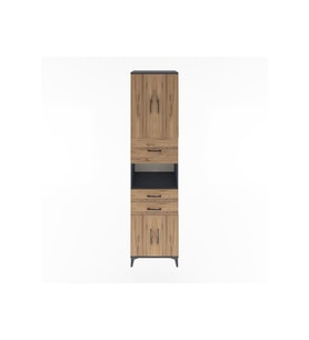 Hyperion Dolap 3 Raflı 3 Çekmeceli 4 Kapaklı 60x44x243 Antrasit-Çam