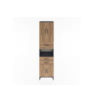 Hyperion Dolap 3 Raflı 3 Çekmeceli 4 Kapaklı 60x44x243 Antrasit-Çam