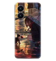 Vivo Y22S Kılıf Silikon Desen Özel Seri Kız ve Kedi 1762