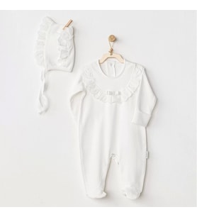 Petit Love Bebek Tulum Takım Ekru