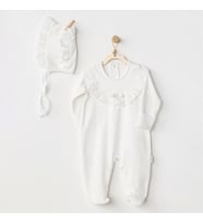 Petit Love Bebek Tulum Takım Ekru