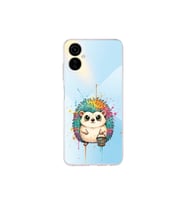 Tecno Camon 19 Neo ile Uyumlu Splash Kirpi Tasarımlı Şeffaf Silikon Kılıf
