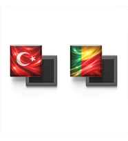 Buzdolap Magnetleri - Benin Bayrağı ve Türk Bayrağı - 2'li Set Magneti