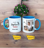 İngilizce Öğretmeni Kupa Bardak Mavi Fotoğraflı Öğretmenler Günü Hediyesi