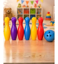 Renkli Çocuk Bowling Oyunu 6 Kukalı Eğitici Eğlence Seti