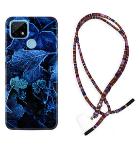Realme C11 C21 C21Y C25Y C11 2021 Kılıf Boyun Asklı Rasta Silikon Blue Foid 1628