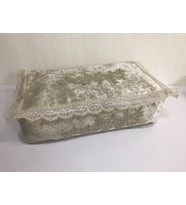Lamazihome Vizon Kadife Nişan Hurcu Fransız Güpürlü Büyük Boy