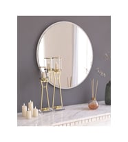 Tarz Design 58 cm Beyaz Dekoratif Yuvarlak Antre Hol Koridor Duvar Salon Mutfak Banyo Wc Ofis Aynası