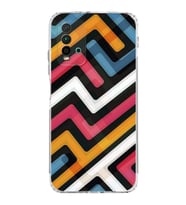 Xiaomi Redmi 9T  Kamera Korumalı Kapak Labirent Grafiti Tasarımlı Şeffaf  Kılıf