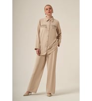 FTZ Women Kadın Benetti Taşli Takım Beige 31287