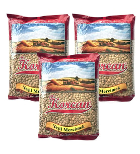 Korcan Yeşil Mercimek 1000 gr 3 lü