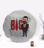 BK Gift Kişiye Özel Erkek Big Boss Karikatürlü Yuvarlak Dekoratif Kırlent Yastık-4