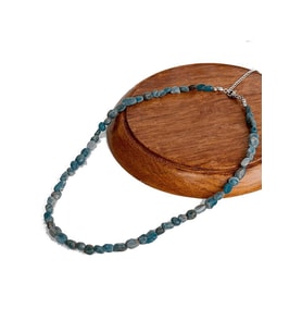 Sertifikalı Amorf Kesim Apatit Taşı Kadın Kolyesi - 1.kalite (Çok Renkli)