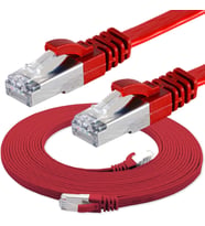 CAT7 Yassı FTP Ethernet Network Lan İnternet Kablosu, Kırmızı 5 metre
