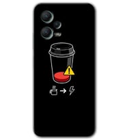 Redmi Note 12 5G Kılıf HD Desen Baskılı Kılıf - Coffee Battery