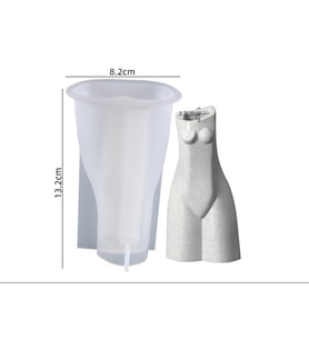 TAŞ TOZU SİLİKON KALIP İTHAL 3 BOYUTLU İNSAN VÜCUT FİGÜR VAZO EPOKSİ REÇİNE HB125215-0030 (Beyaz)