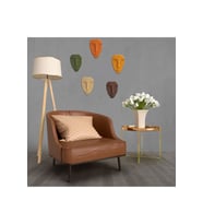 El Yapımı Abstract (soyut) Duvar Dekorasyon Maskları (maskeleri) 5'li Set (Çok Renkli)