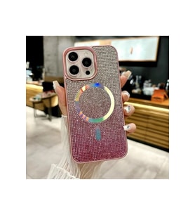 İphone 16 Pro Max Kılıf Diamont MagSafe Hologramlı Telefon Kılıfı
