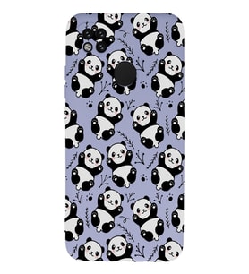 Xiaomi Redmi 9C Uyumlu Lansman Kılıf Panda Tasarımlı İçi Kadife Kapak-Lila (Şeffaf)