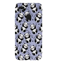 Xiaomi Redmi 9C Uyumlu Lansman Kılıf Panda Tasarımlı İçi Kadife Kapak-Lila (Şeffaf)