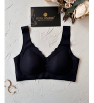 Ellie Dikişsiz İce-Silk (Buz İpek) Görünmez Ultra Hafif Padli Nefes Alabilir İthal Bralet/Sütyen (Siyah)