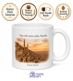 Mardin Tarih ve Kültür Temalı Kupa Bardak Özel Tasarım Hediye